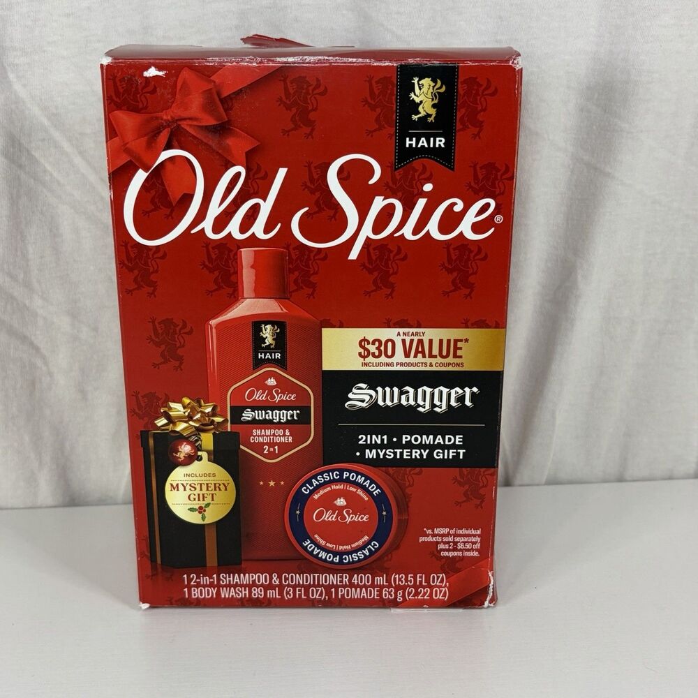 Old Spice Swagger Holiday Pack Gift Set - 2in1 Shampoo, Pomade & Body Wash
